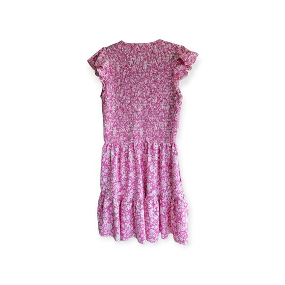 Universal Threads Pink Floral Smocked Ruffled Mini Dress Size L - Picture 4 of 10